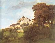 Courbet, Gustave The Houses of the Chateau D Ornans oil painting picture wholesale